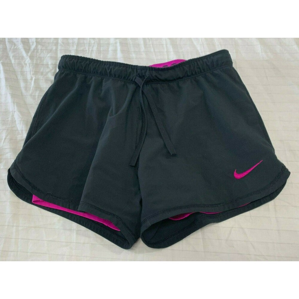 NIKE WOMENS ATHLETIC PULL ON SHORTS 2 IN 1 SIZE XS